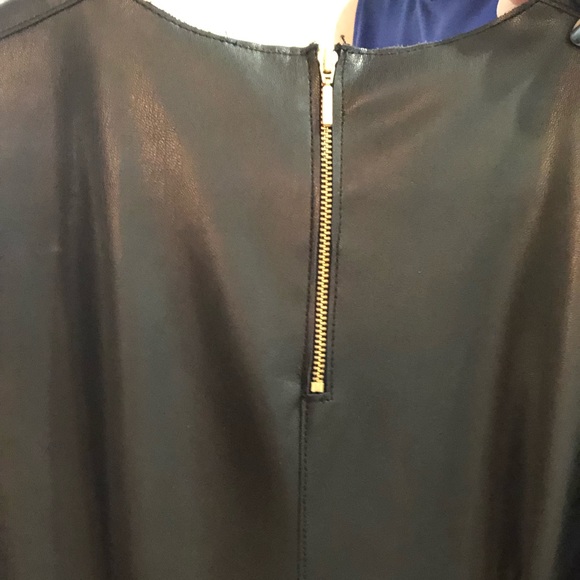 Zara Basics Faux Leather and Wool Skater Dress - Picture 4 of 5